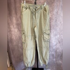 Pilcro Sage Green Cargo Drawstring Pants